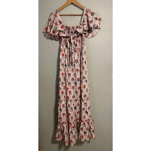 Sachin & Babi x Dillards Dress Womens 6 Multicolor Floral Smocked Maxi Boho